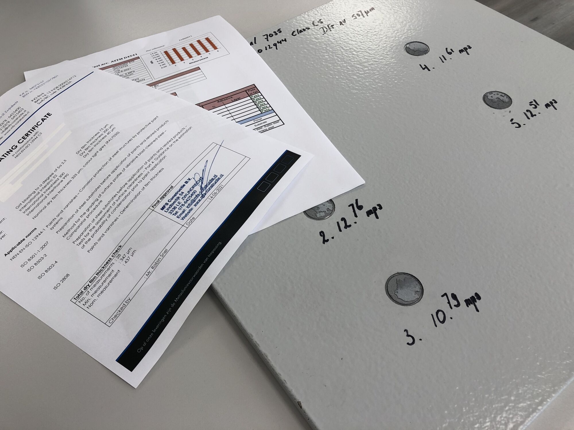 Straatman adhesion test coating